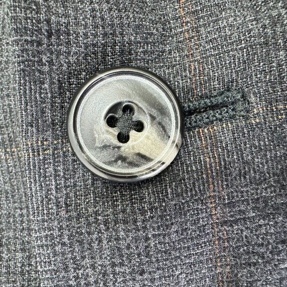 Jos A Bank 1905 2 Piece Suit 39R Blazer 33X29 Pants Windowpane Plaid Gray Wool - Picture 14 of 16